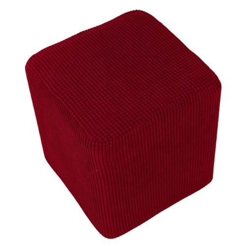 Foot Stool Slipcover Stretch Ottoman Footstool Covers Wine 04Wine red