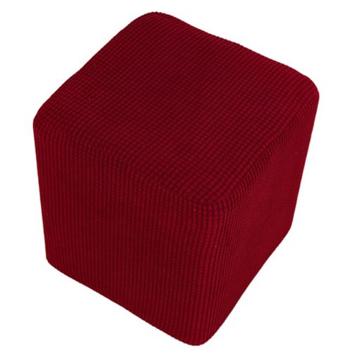 Foot Stool Slipcover Stretch Ottoman Footstool Covers Wine 04Wine red