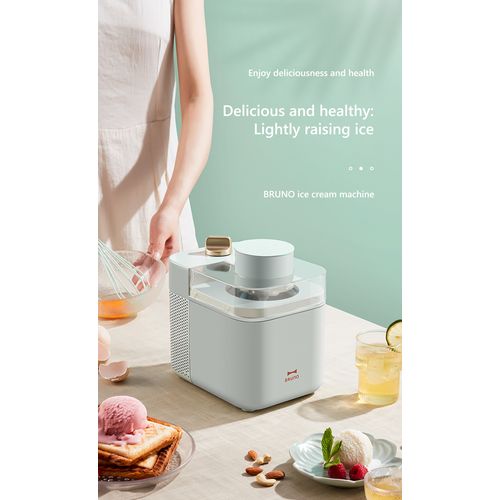 Bruno Ice Cream Machine Home Made Mini Fruit Smoothie Maker- Cream, Green