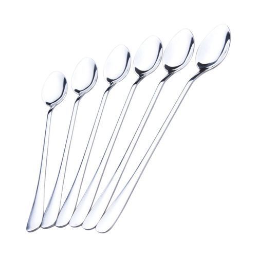 6pcs Long Handle Stainless Steel Tea Coffee Spoons Ice