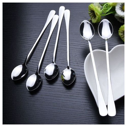 6pcs Long Handle Stainless Steel Tea Coffee Spoons Ice
