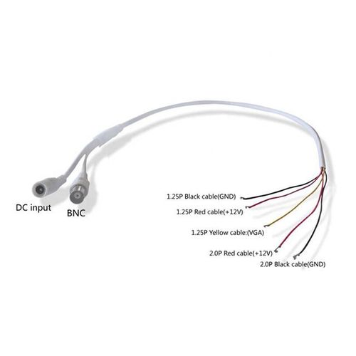 5pcs Cctv 5-Core Video Cable With Dc Input Bnc Output For Surveillance Camera3pin 1.5mm Or 1.25mm 2pin 2.0mm