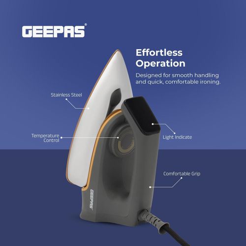 Geepas Non Stick Dry Flat Iron-Silver