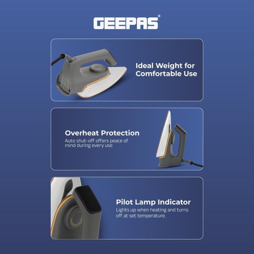 Geepas Non Stick Dry Flat Iron-Silver