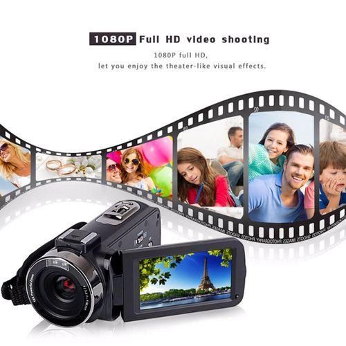 LEBAIQI 24 Megapixels 16X Zoom Full HD 19201080P Digital Video Camcorder Portable 270 Degree Rotation Touch Screen Camera With Nightshot Function. Remote Control And A Stereo Microphone DVR104H