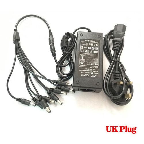 Ahcbivn 12v 5a 8ch Power Supply Cctv Camera Power Box 8 Port Dcpigtail Coat Dc 12v Power Adapter
