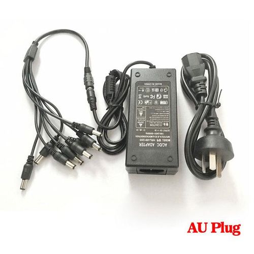 Ahcbivn 12v 5a 8ch Power Supply Cctv Camera Power Box 8 Port Dcpigtail Coat Dc 12v Power Adapter