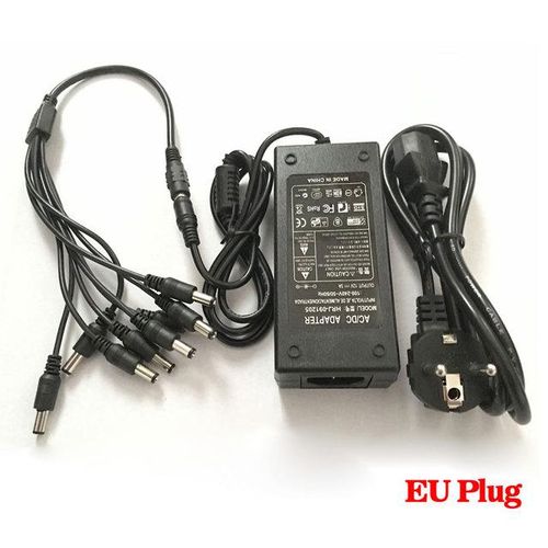 Ahcbivn 12v 5a 8ch Power Supply Cctv Camera Power Box 8 Port Dcpigtail Coat Dc 12v Power Adapter