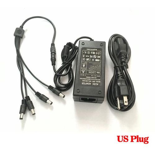 Ahcvbivn 12v 5a 1to 4 Port Plug Splitter Cable Cctv Camera Ac Adapter Power Supply Box For The Cctv Security Camera