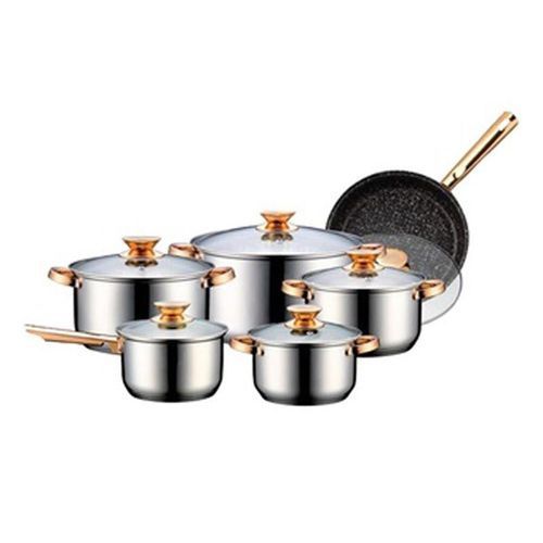 6pc Induction Stainless Steel Cookware Set-Silver