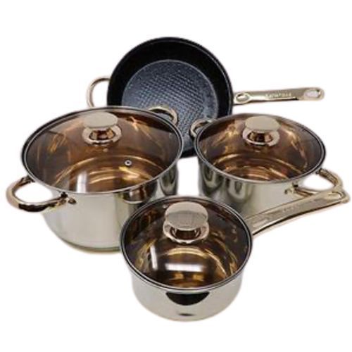 6pc Induction Stainless Steel Cookware Set-Silver