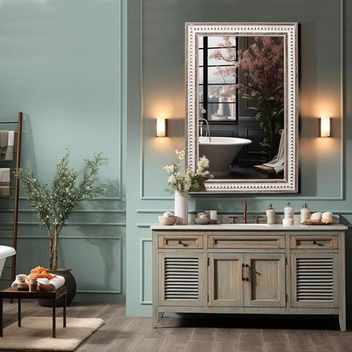 FAFA GLASS 50cm X 70cm Rectangular Wall Mounted Mirror  - Gold