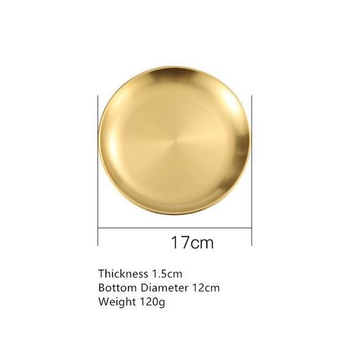 luxury Stainless Steel Dinner Plate for Camping Kitchen Party - Gold