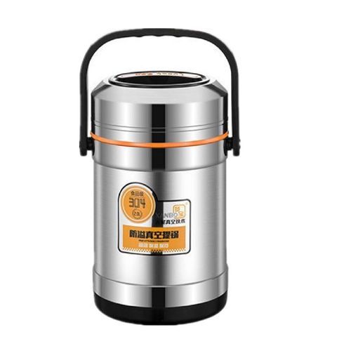 Steel Food Flask,Lunch Box 2.6 Litres Container -  Silver