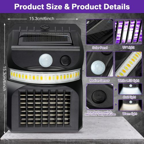 1 Pcs 2 In 1 IP65 Waterproof Mosquito Repellent Garden Wall Light With Motion Sensor