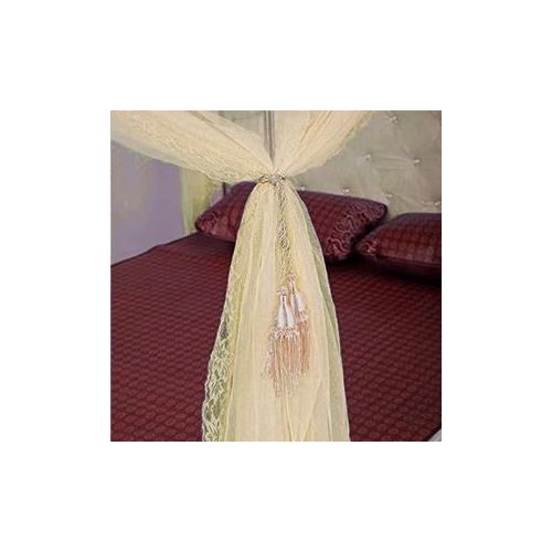 David Ultimate Mosquito Net  High-Density Mesh Barrier With 4 Strong Metal Support And Elegant 3-Door Vary Design C1 Cream