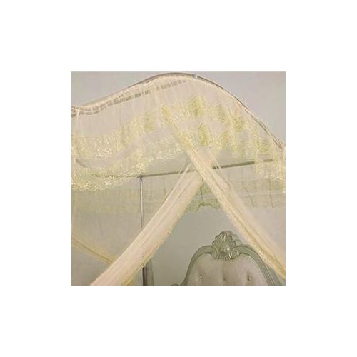 David Ultimate Mosquito Net  High-Density Mesh Barrier With 4 Strong Metal Support And Elegant 3-Door Vary Design C1 Cream