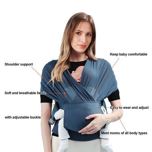 Lightweight Mesh Cloth Crossover Design Front Wrap Baby Carrier For Outdoor Breathable Baby Sling Hand Free Baby Carrier Sling Wrap For Newborn