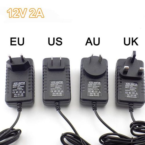 5.5mmx2.5mm Dc Plug Ac To Dc Power Supply Adapter 12v 2a 100-240v Charger Adapter For Cctv Led Strip Lamp Eu Au Uk Plug