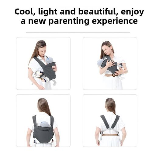 Baby Strap Baby Travel Carrier Newborn Four Seasons Available Simple Backpack Multi-Functional Baby Holding Artifact (Grey)