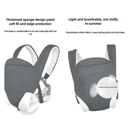 Baby Strap Baby Travel Carrier Newborn Four Seasons Available Simple Backpack Multi-Functional Baby Holding Artifact (Grey)
