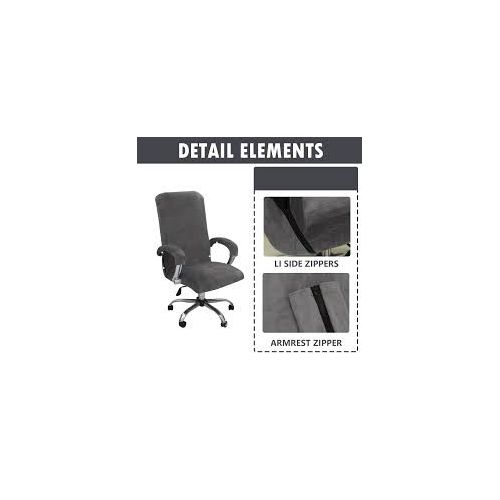 One-piece pattern computer swivel chair cover back Fluorescent - Grey
