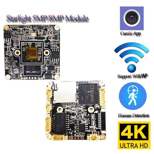 H.265 8mp 4k Starlight Wireless Ip Camera Module 5mp Human Detection Wifi Network Camera Board Two Way Audio Tf Rtsp
