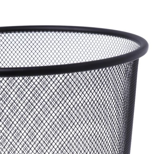 Metallic Mesh Trash Can Dustbin-Black