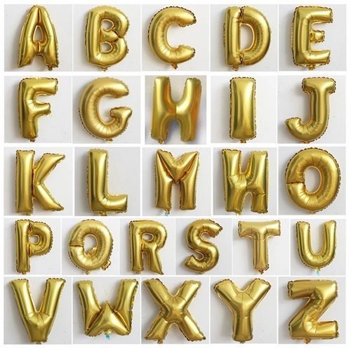 New 35cm Height Letter (A) Balloon for Birthday  Parties, Wedding Parties - Gold