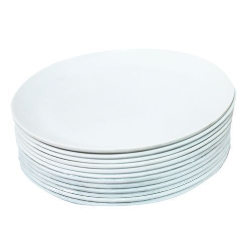 12 Pieces Melamine Dinner Plates - White