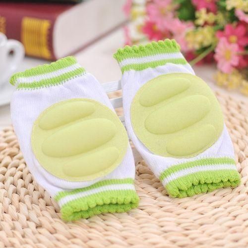 One Pair Ventilated Children Baby Crawling Walking Knee Guard Elbow Guard Protecting PadsGreen