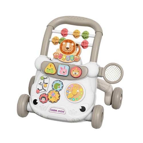 Baby Push Walking Play Panel For 6-12 Months Boys And Gray