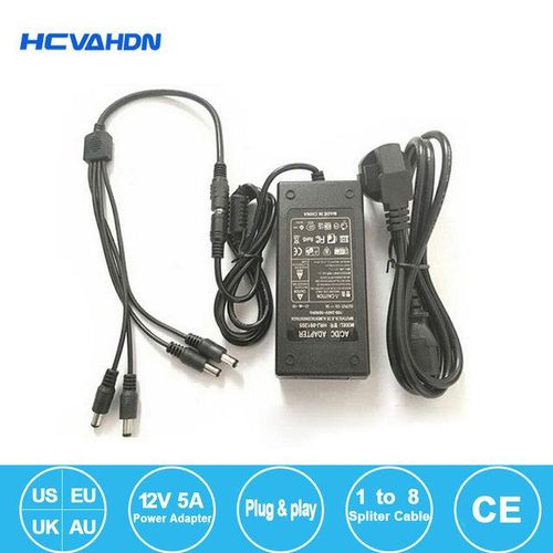 Dc 12v 5a 4 Port Cctv Camera Ac Adapter Power Supply Box For Cctv Video Camera Uk Au Eu Plug Adapter Charger Outdoor Splitter