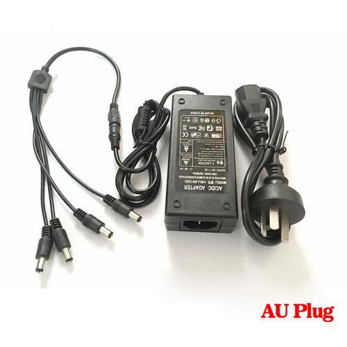 Dc 12v 5a 4 Port Cctv Camera Ac Adapter Power Supply Box For Cctv Video Camera Uk Au Eu Plug Adapter Charger Outdoor Splitter
