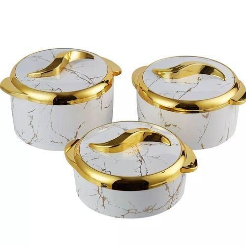 3Pc Set 1.5/2/2.5 L Food Warmer Thermal Insulation Hot Pot Casserole Lunch Boxes - Multicolors