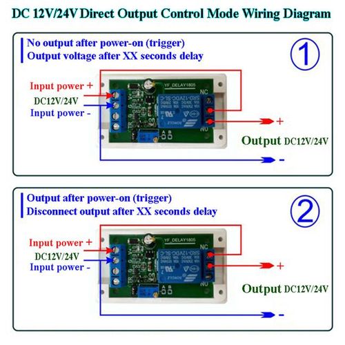 Dc 12v/24v Power-On Trigger Relay Module 0-30 Seconds Adjustable Delay Timer Switch