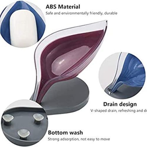 Leaf Shape Soap Dish Box - Transparent