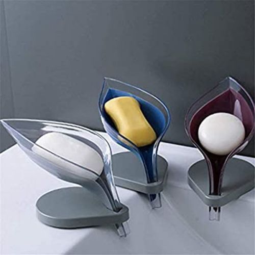 Leaf Shape Soap Dish Box - Transparent