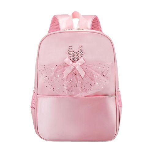 Dance Bag With Embroidery Ballet Backpack With Elegant Lace Pink