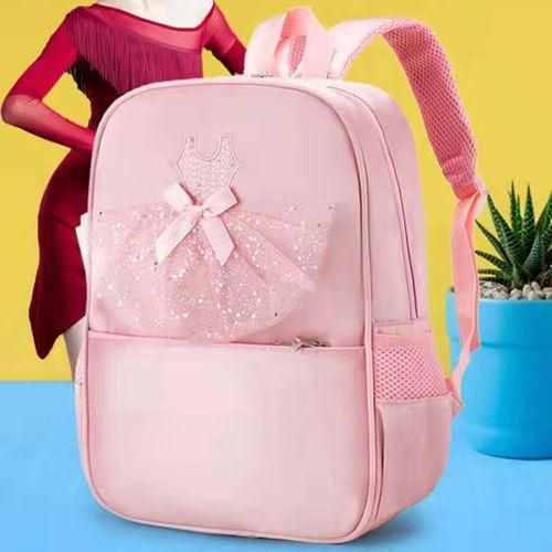 Dance Bag With Embroidery Ballet Backpack With Elegant Lace Pink
