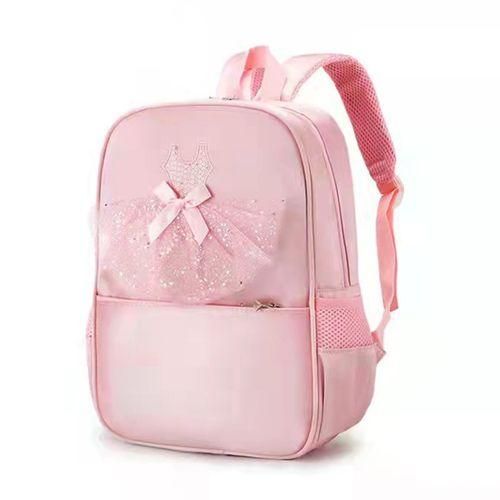 Dance Bag With Embroidery Ballet Backpack With Elegant Lace Pink
