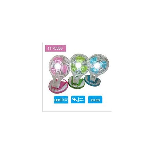 Rechargeable Table Fan With Efficient Wind- Multi Colour