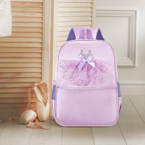 Dance Bag With Embroidery Ballet Backpack With Elegant Lace Purple