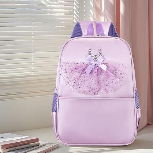 Dance Bag With Embroidery Ballet Backpack With Elegant Lace Purple