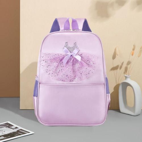 Dance Bag With Embroidery Ballet Backpack With Elegant Lace Purple