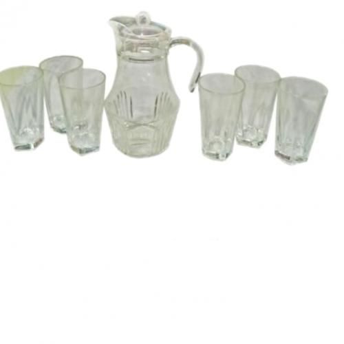 Popular Jug Pitcher And Quality 6 Drinking Glasses-Transparent