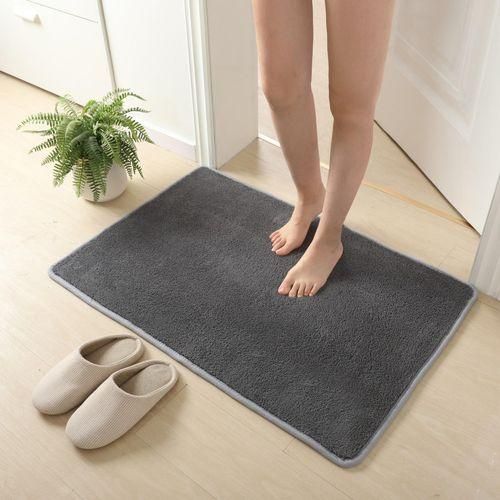 Spot Goods Home Bathroom Door Super Soft Door Mat Toilet Bathroom Absorbent Floor Mat Cashmere-like Carpet Color May Vary