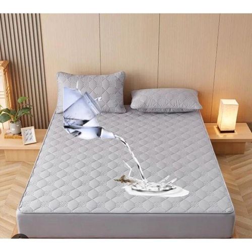 Original High Quality Full Fit Waterproof Mattress Protector Cover- Grey