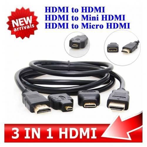 Genuine 3 In 1 V1.4 HDMI TO HDMI Cable Adapter