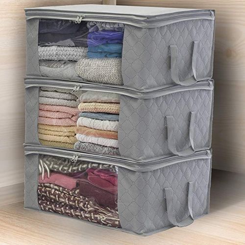 3pcs/set Non-woven Wardrobe Organizer Quilt Clothes Organizer